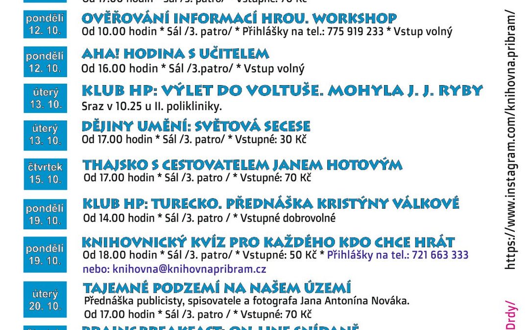 Říjen v Knihovně Jana Drdy