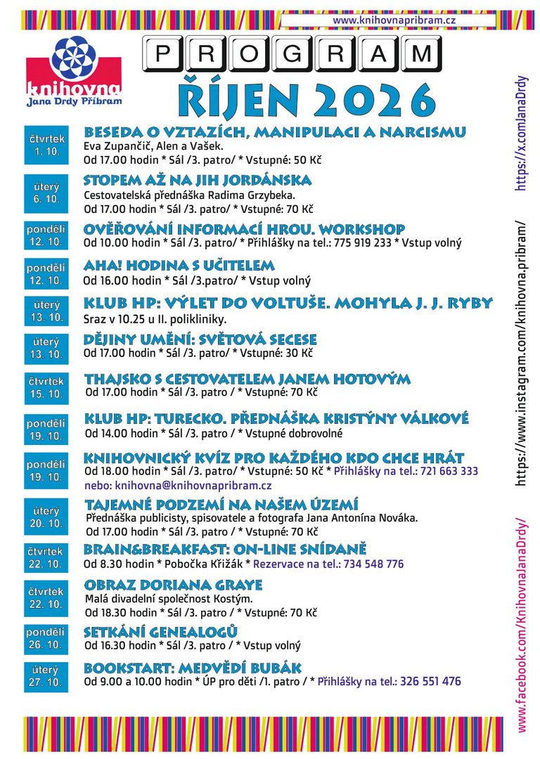 Říjen v Knihovně Jana Drdy