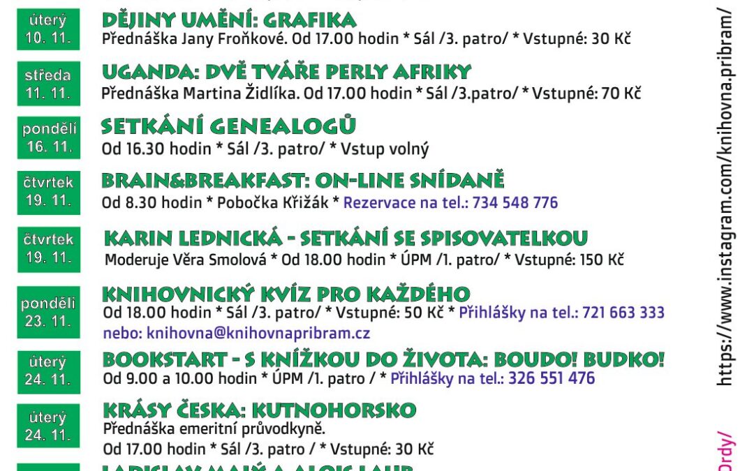 Listopad v Knihovně Jana Drdy